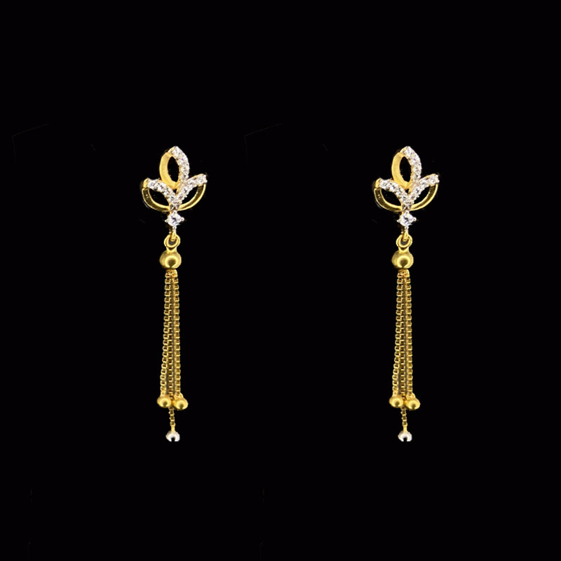 Long Drop Gold Design Danglers For Women ER1058